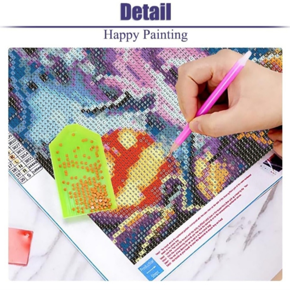 Spooky Halloween Haunted House Ghosts Purple Diamond Painting Kit New - Picture 6 of 6